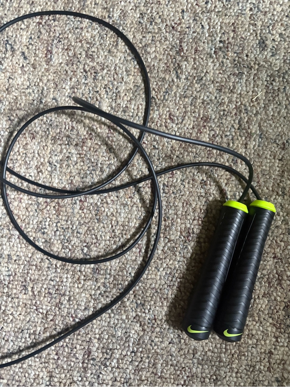 Nike Black & Neon Yellow Speed Jump Rope - Lightweight Cardio Rope